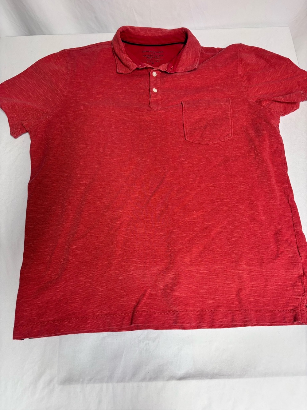 Banana Republic Men’s XL Organic Cotton Pique Polo Shirt Coral Red Pocket